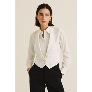 Rag & Bone Rare Backless Casino Waistcoat Vest Top White Blouse Halter 4